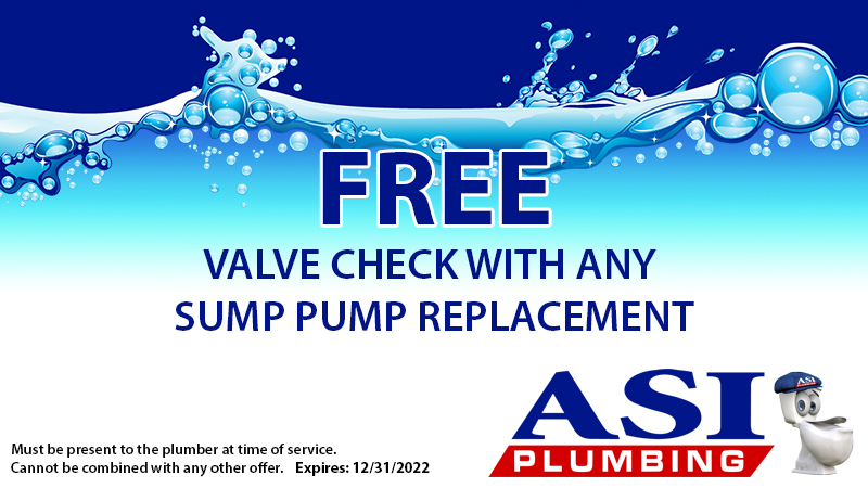 FREE - Valve Check with any Sump Pump Replacement - ASI Plumbing, serving Louisville, KY and Southern Indiana